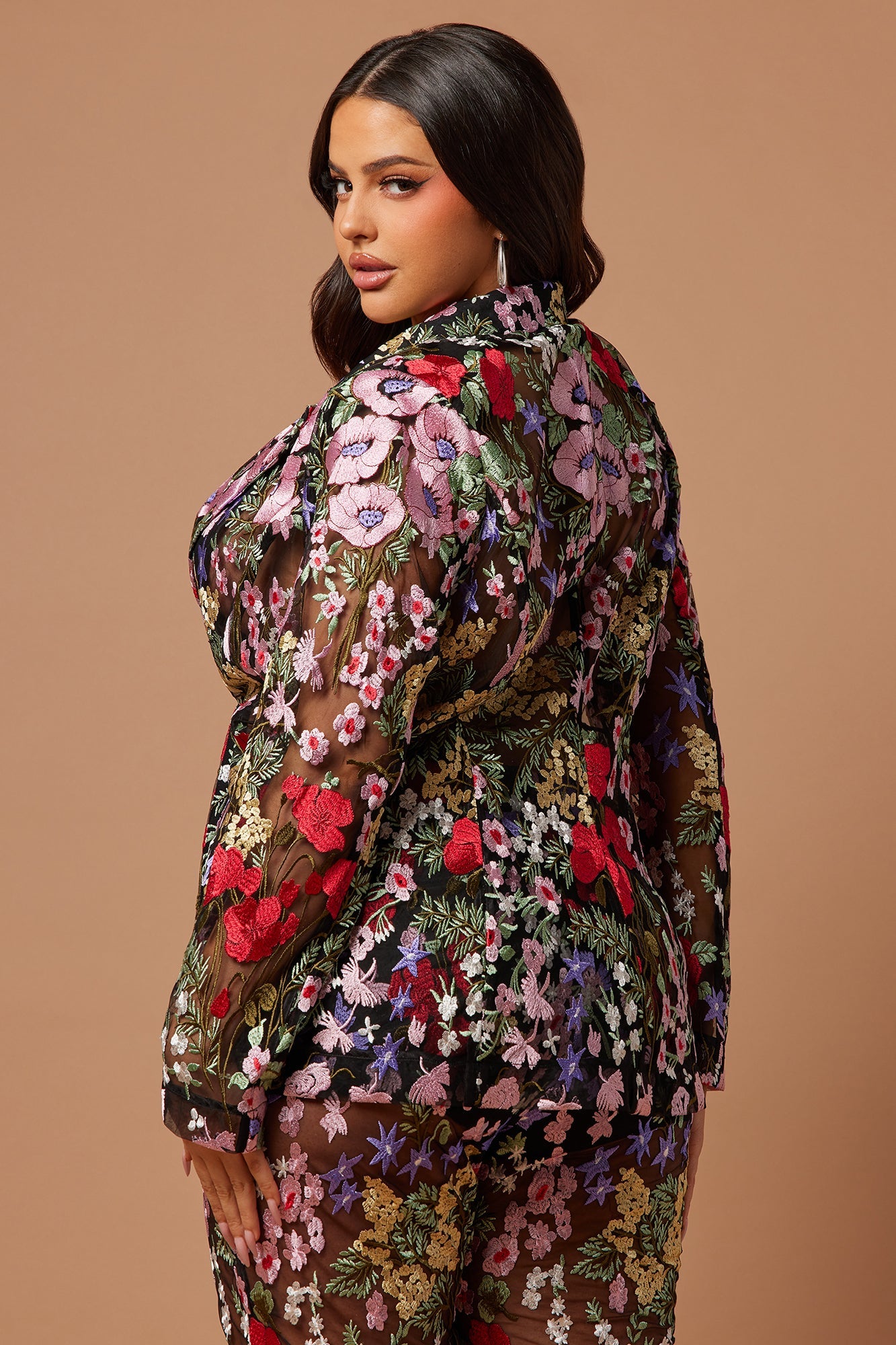 Erin Embroidered Blazer - Black/combo