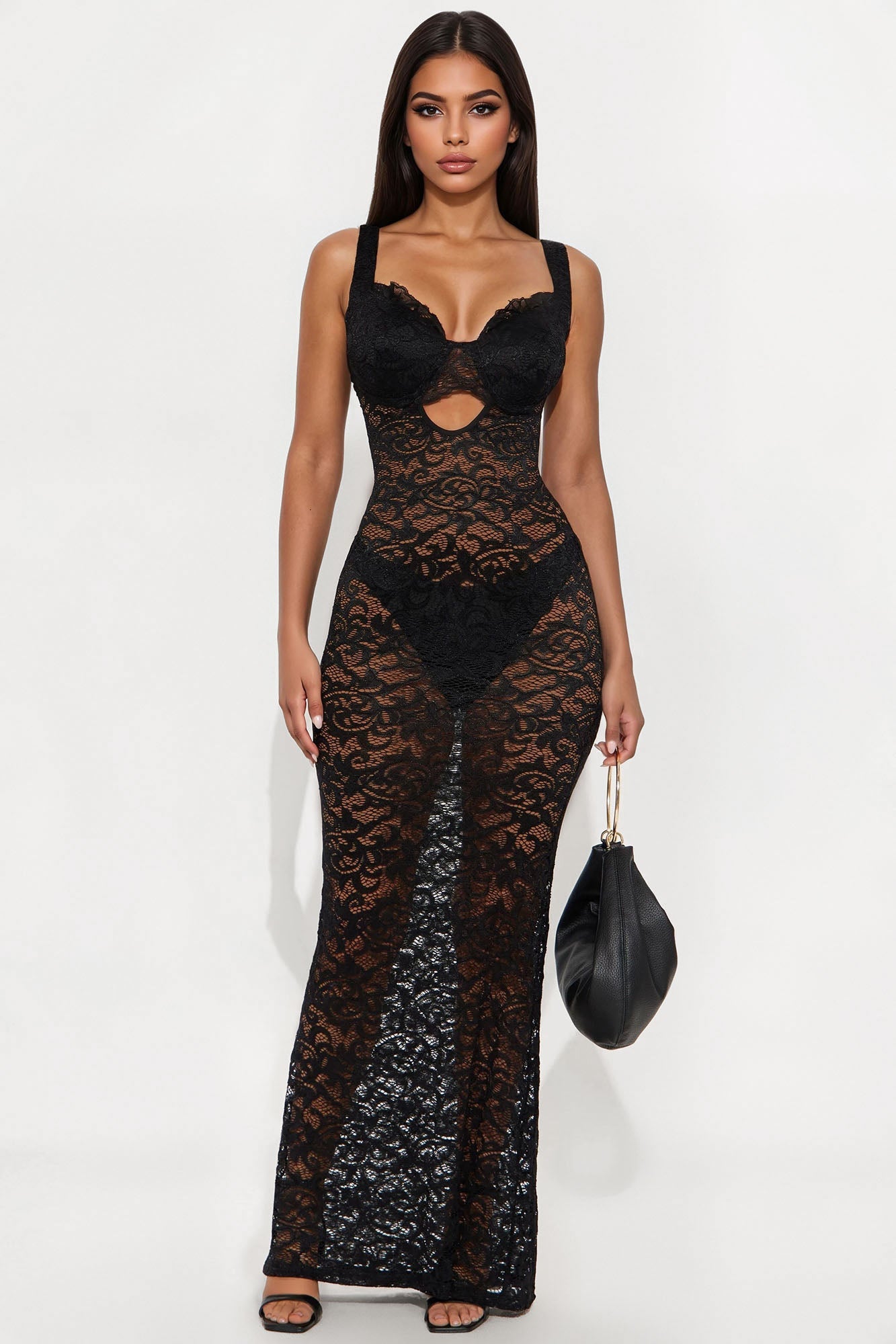 So Infatuated Lace Maxi Dress - Black