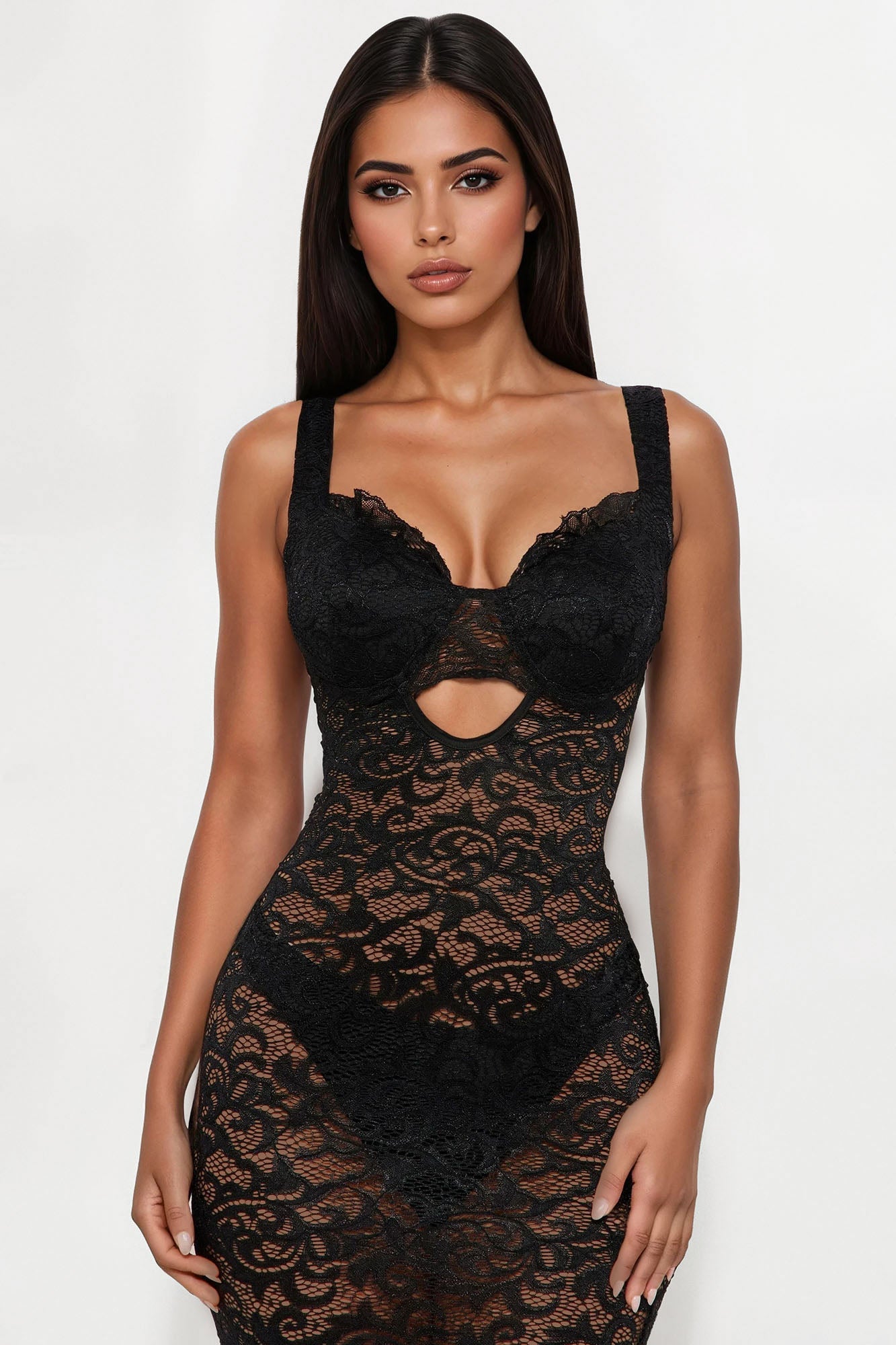 So Infatuated Lace Maxi Dress - Black