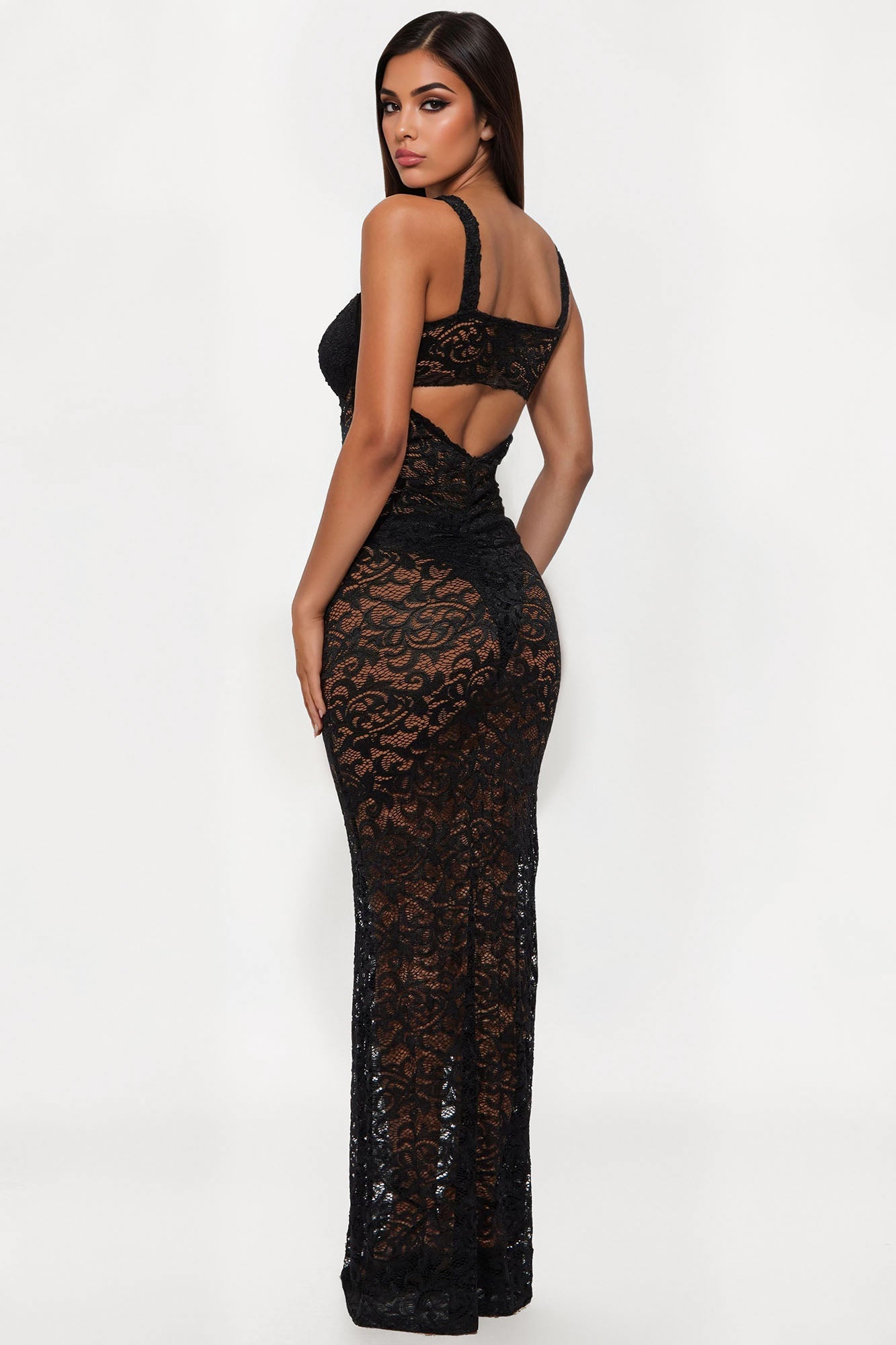 So Infatuated Lace Maxi Dress - Black