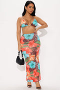 Marissa Floral Bra Top And Maxi Skirt Set - Multi Color
