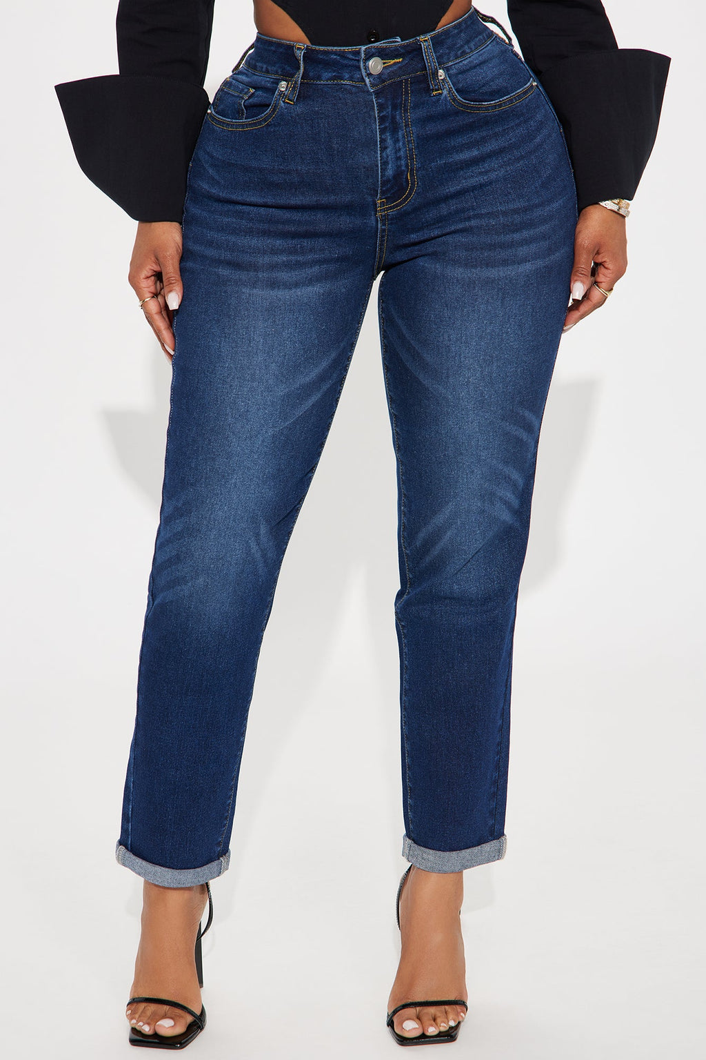 Clara Super Stretch Sculpting Mom Jeans - Dark Wash