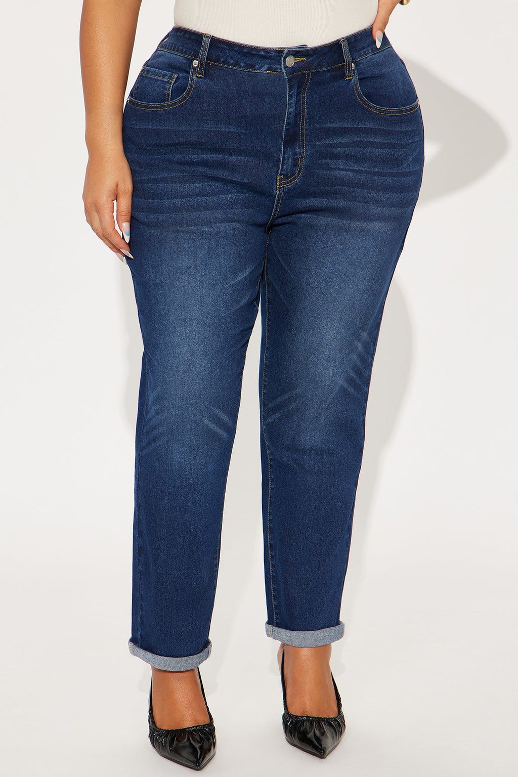 Clara Super Stretch Sculpting Mom Jeans - Dark Wash