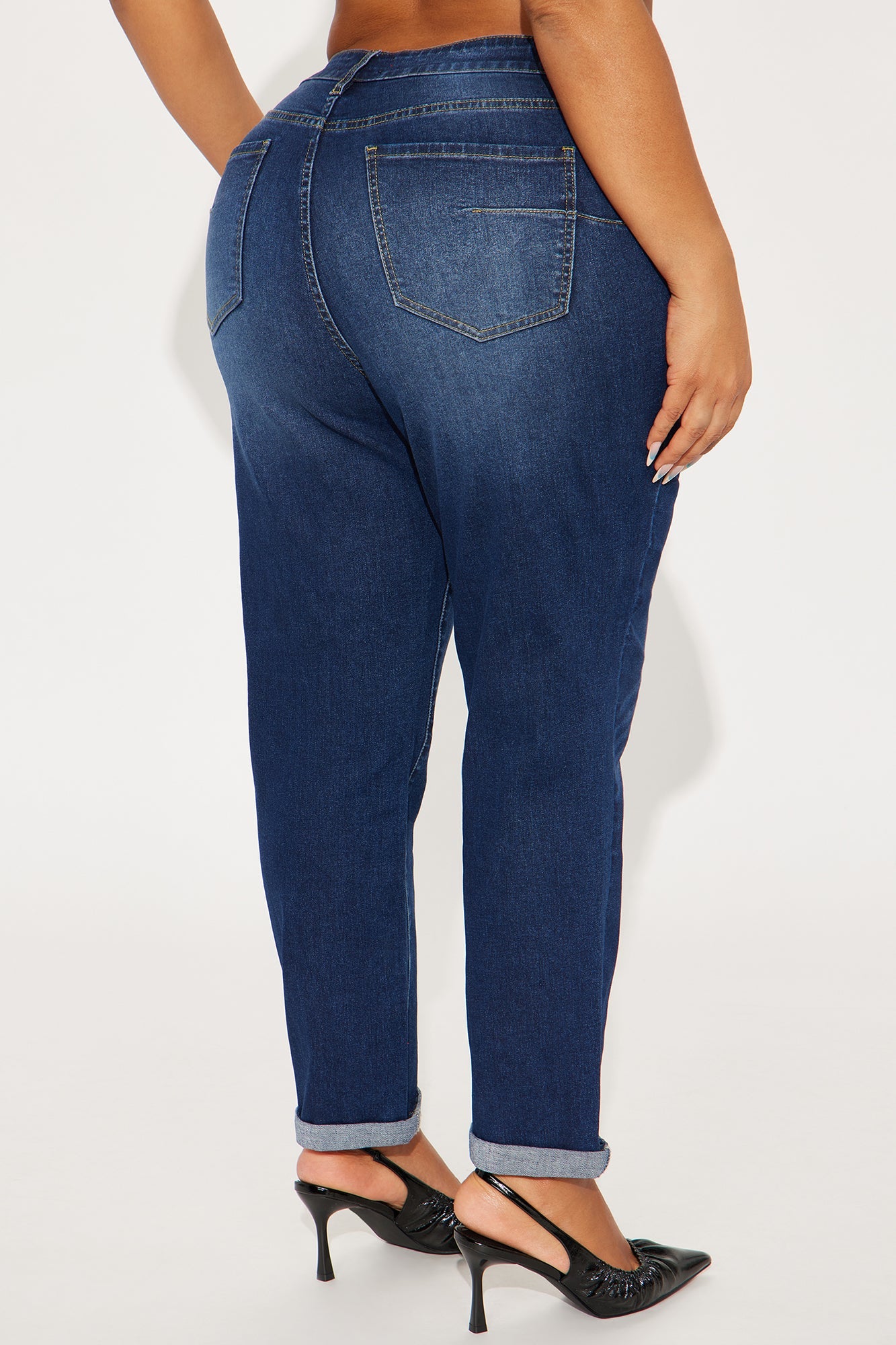 Clara Super Stretch Sculpting Mom Jeans - Dark Wash