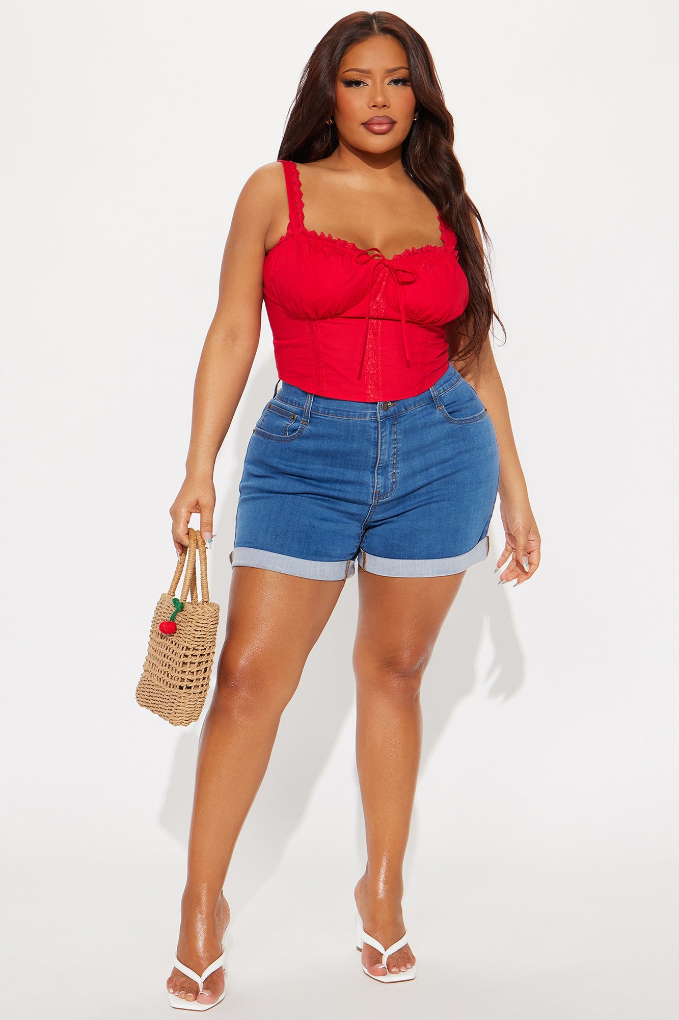 Alejandra High Rise Booty Lifter Denim Shorts - Medium Wash