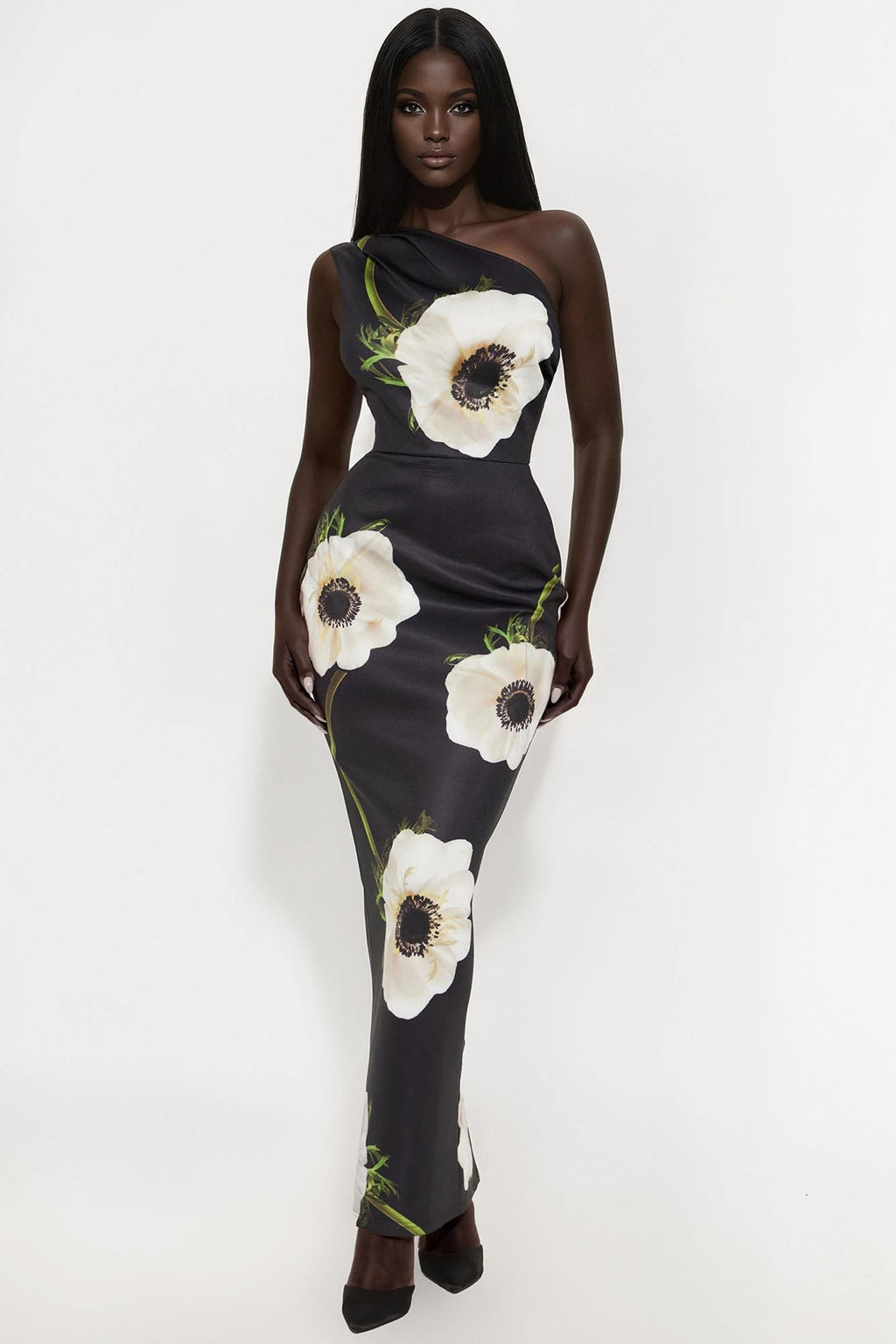 Leia Floral Maxi Dress - Black/combo