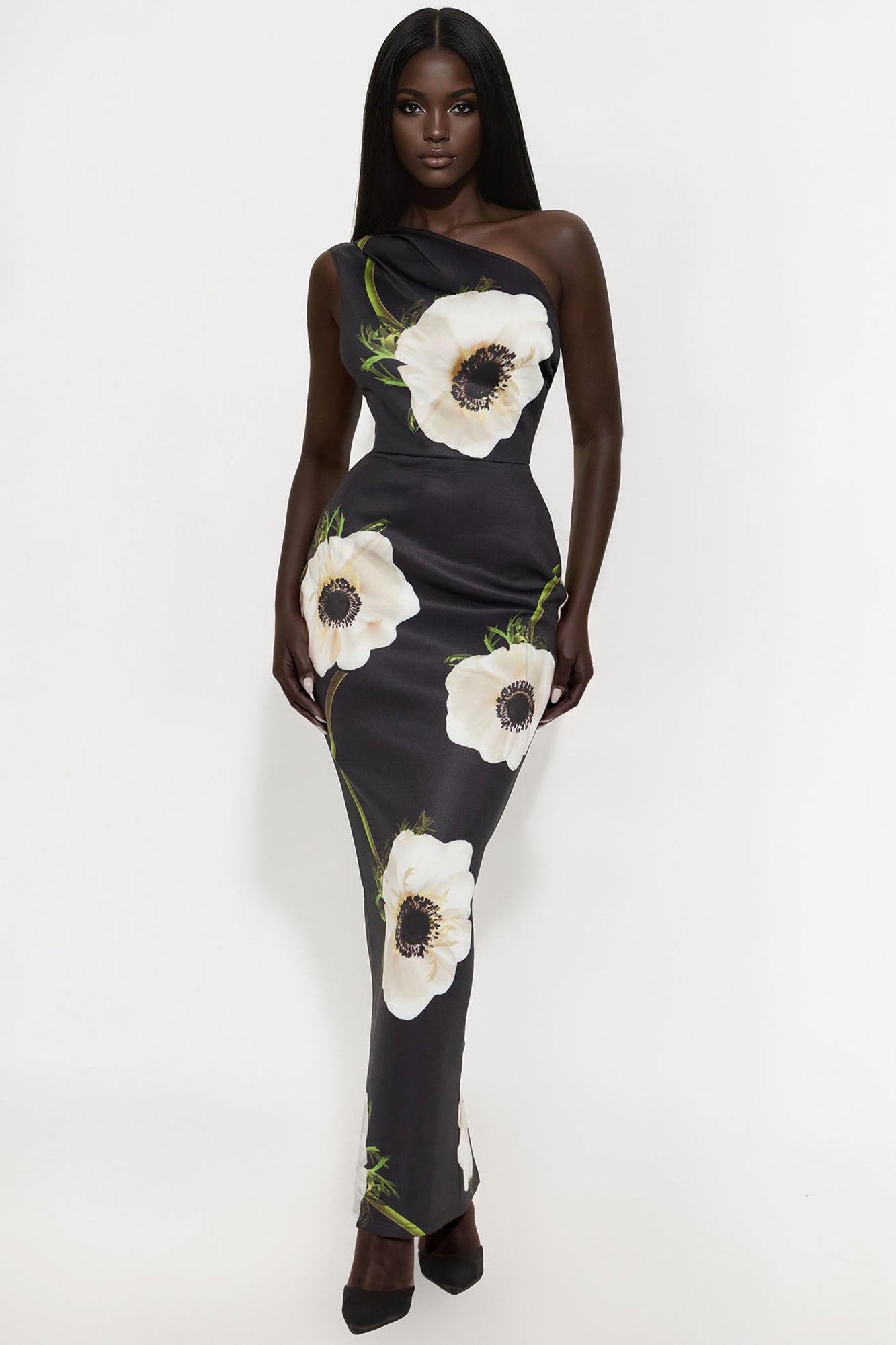 Leia Floral Maxi Dress - Black/combo