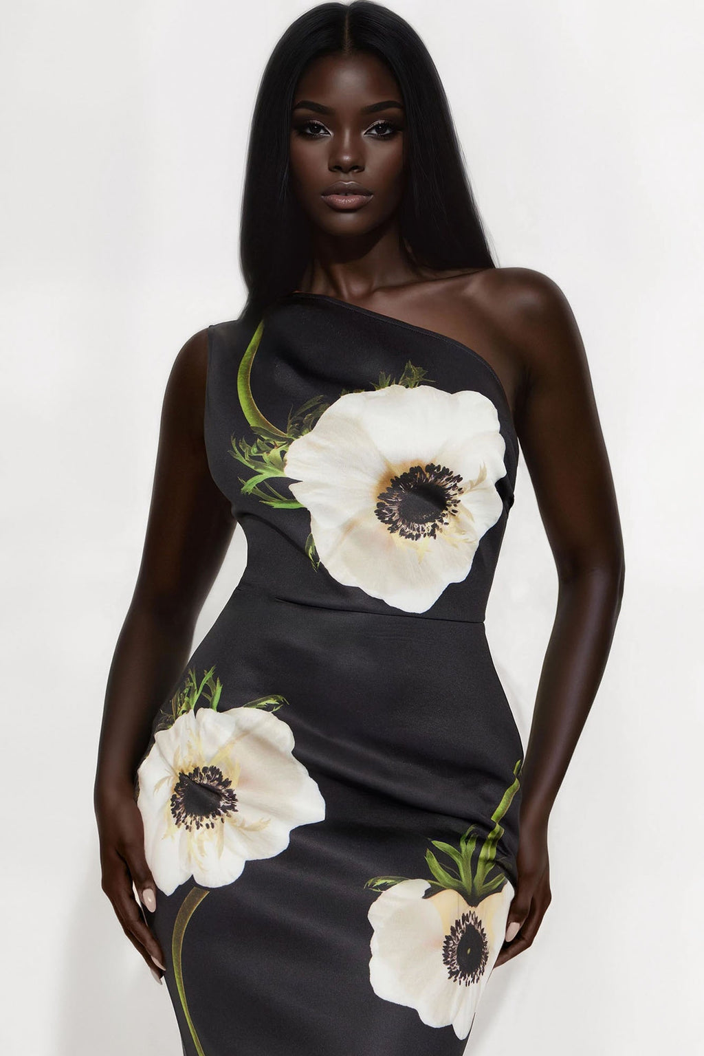 Leia Floral Maxi Dress - Black/combo