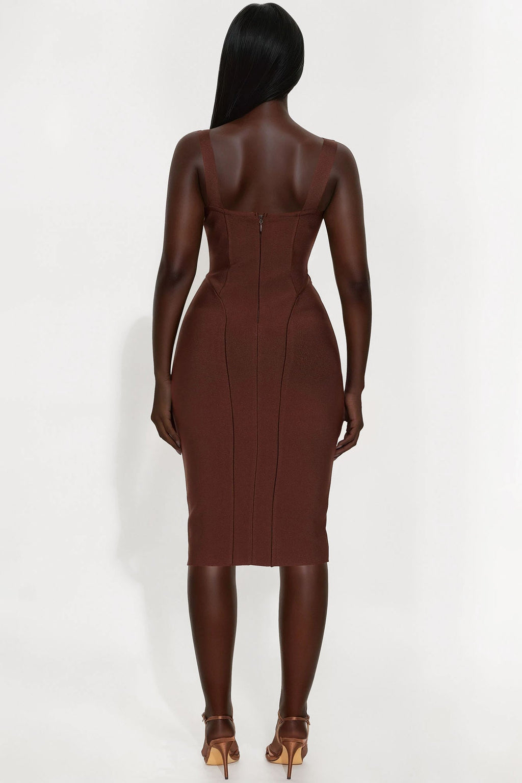 Cierra Bandage Midi Dress - Chocolate