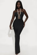 Amaya Embellished Bandage Maxi Dress - Black
