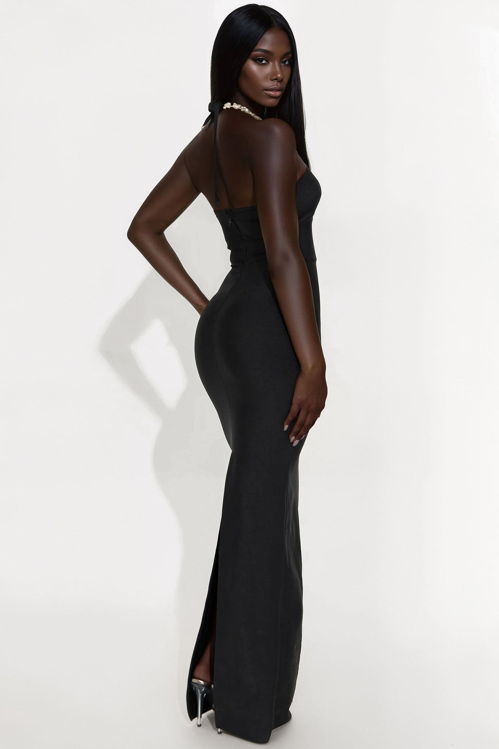 Amaya Embellished Bandage Maxi Dress - Black