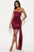 The Moment Strapless Bandage Mini Dress - Wine