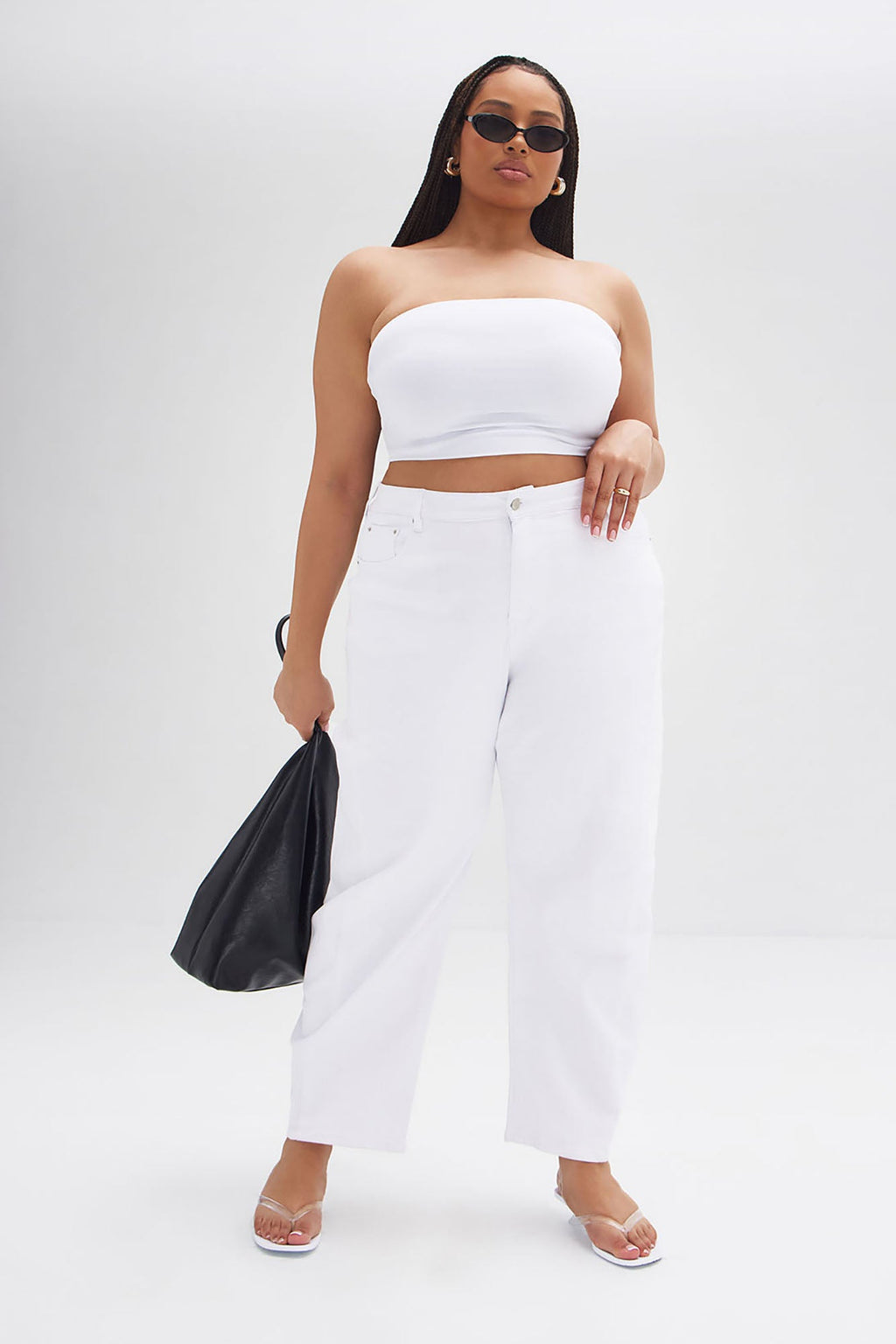 Allegra Barrel Pant - White