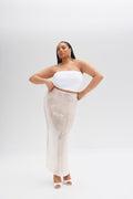 Delilah Sheer Sequin Maxi Skirt - Ivory