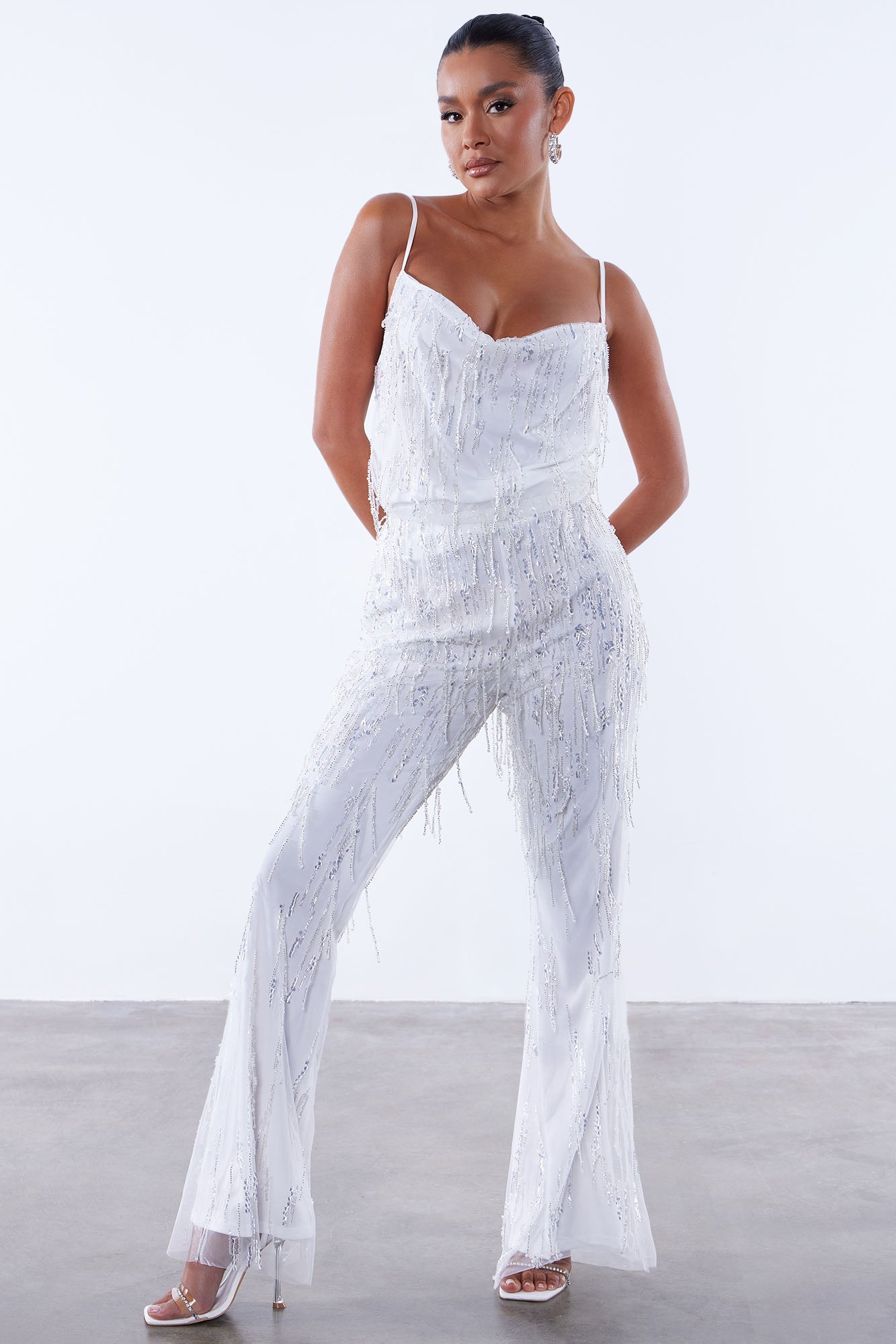 Isabelle Sequin Pant - White