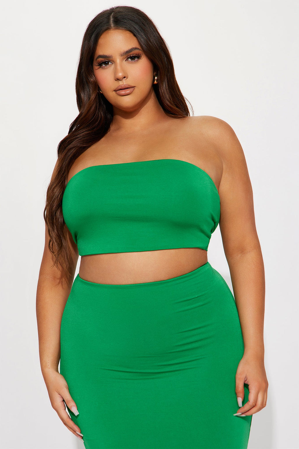 Another Time Double Lined Skirt Set - Green