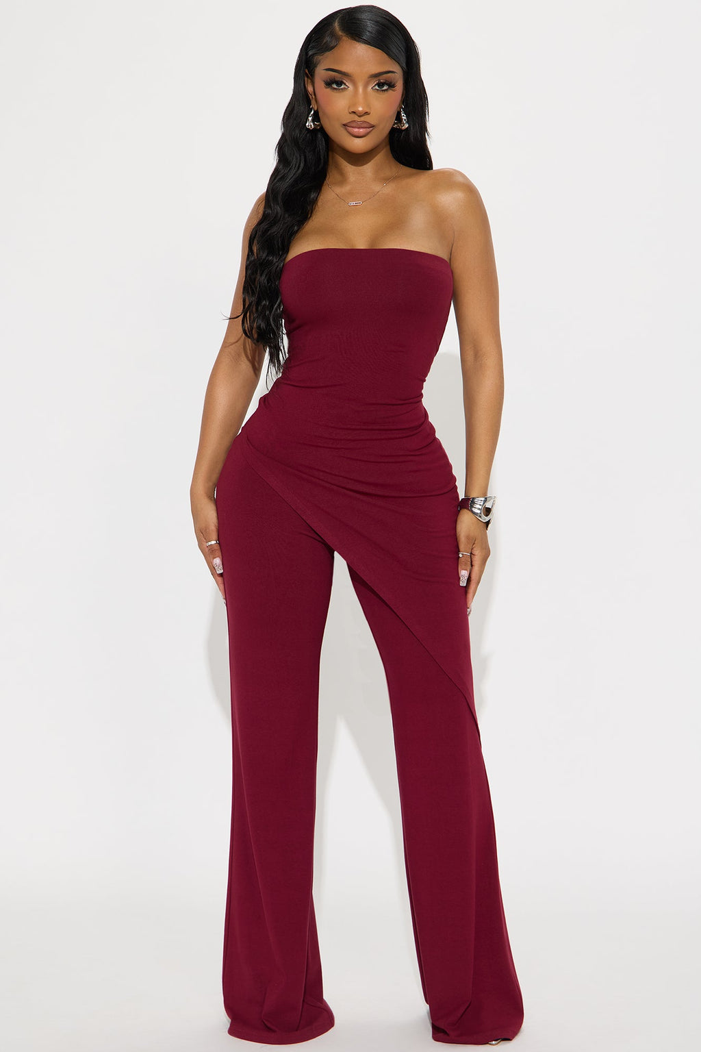 Gaby Flare Pant Set - Burgundy