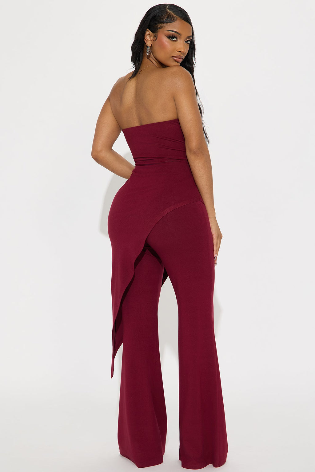 Gaby Flare Pant Set - Burgundy