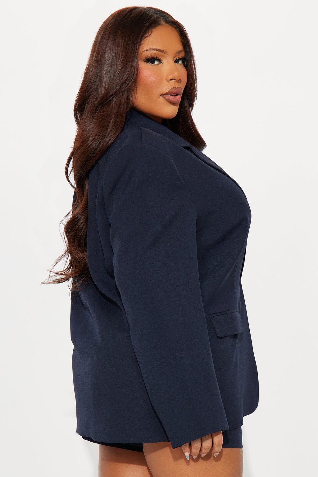 Cara Oversized Boxy Blazer - Navy