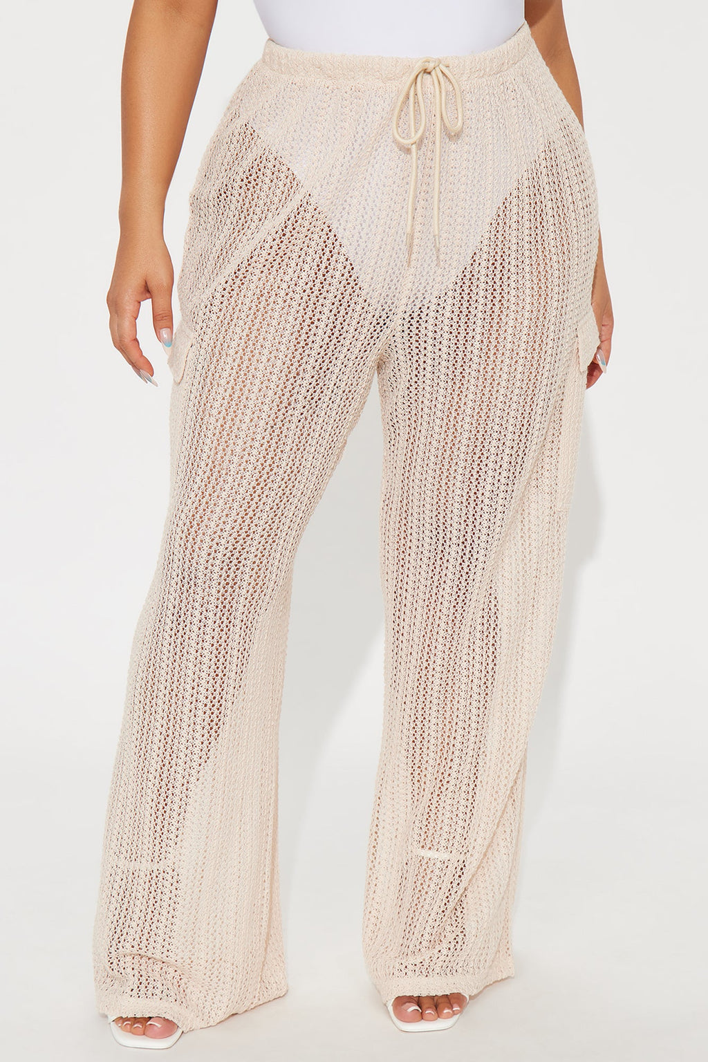 Fun Times Crochet Wide Leg Pant - Cream