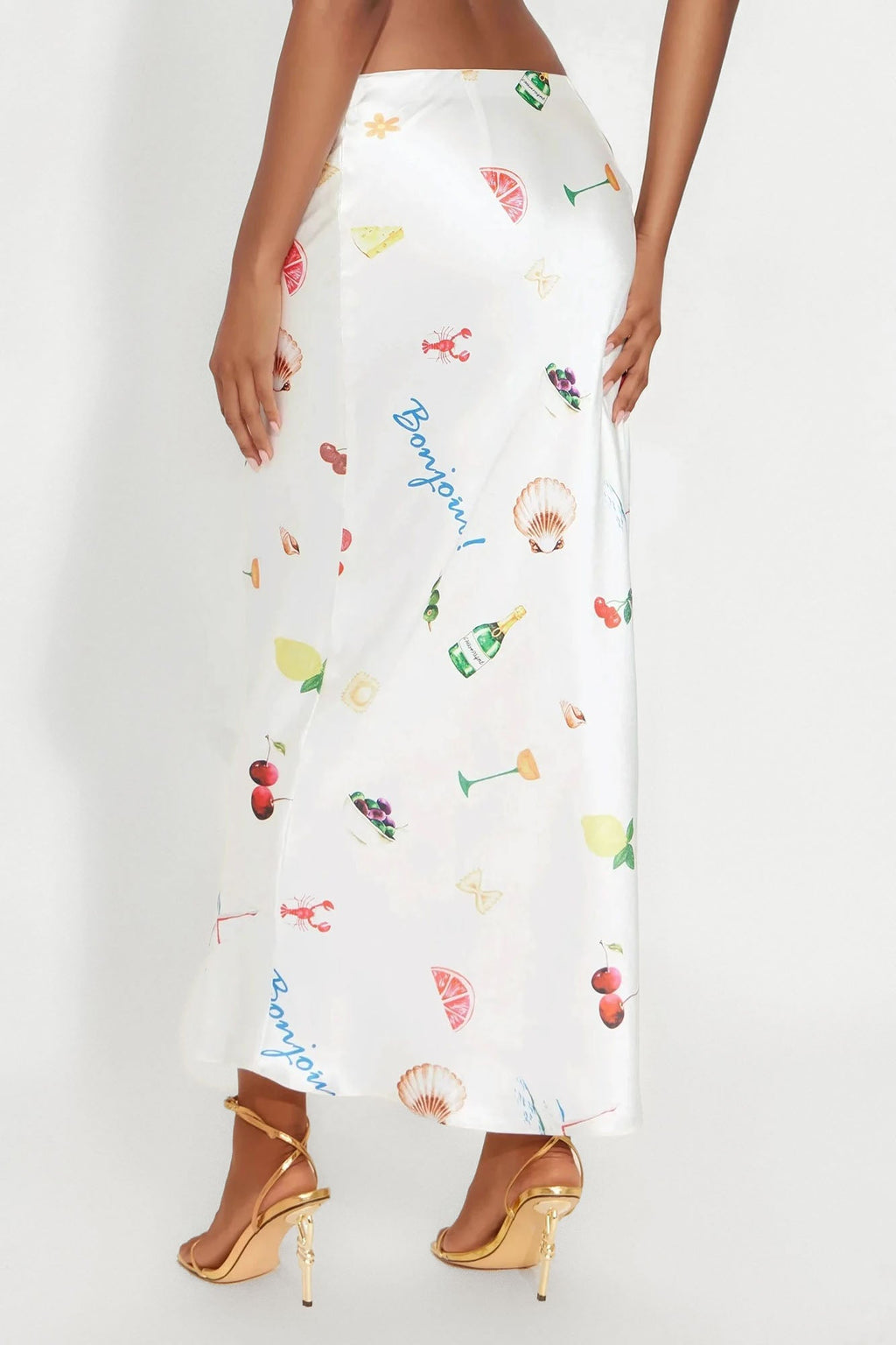 Vacay Ready High Rise Novelty Print Maxi Skirt - Cream