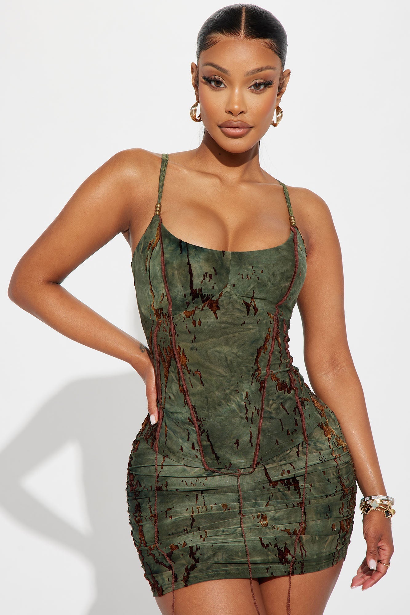 New Destiny Skirt Set - Olive