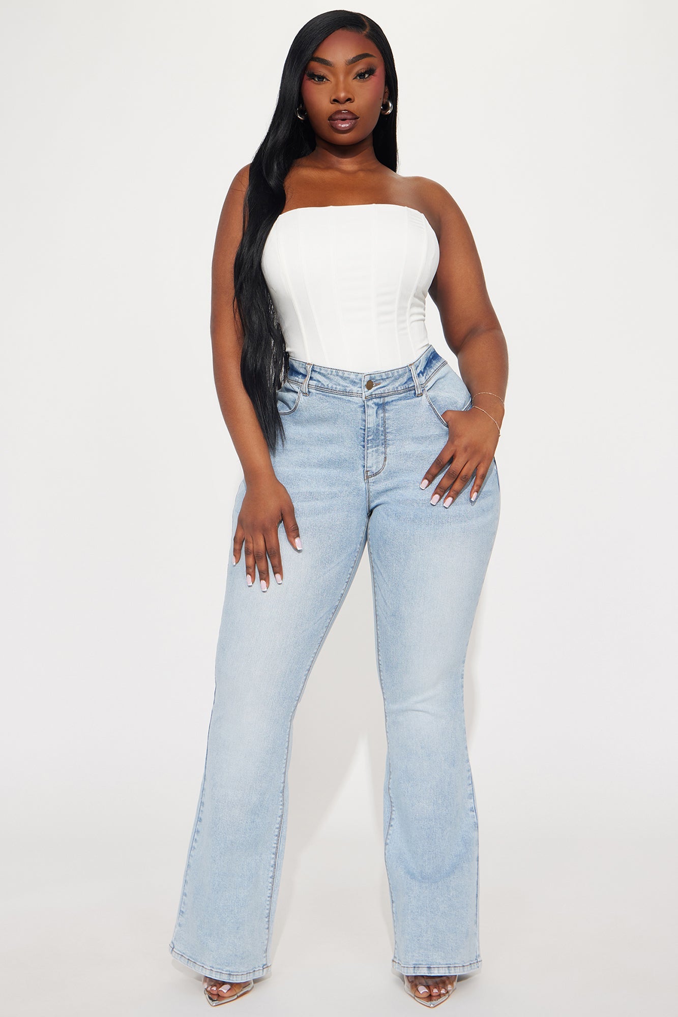 Lost Without You Soft Stretch Bootcut Jeans - Light Wash
