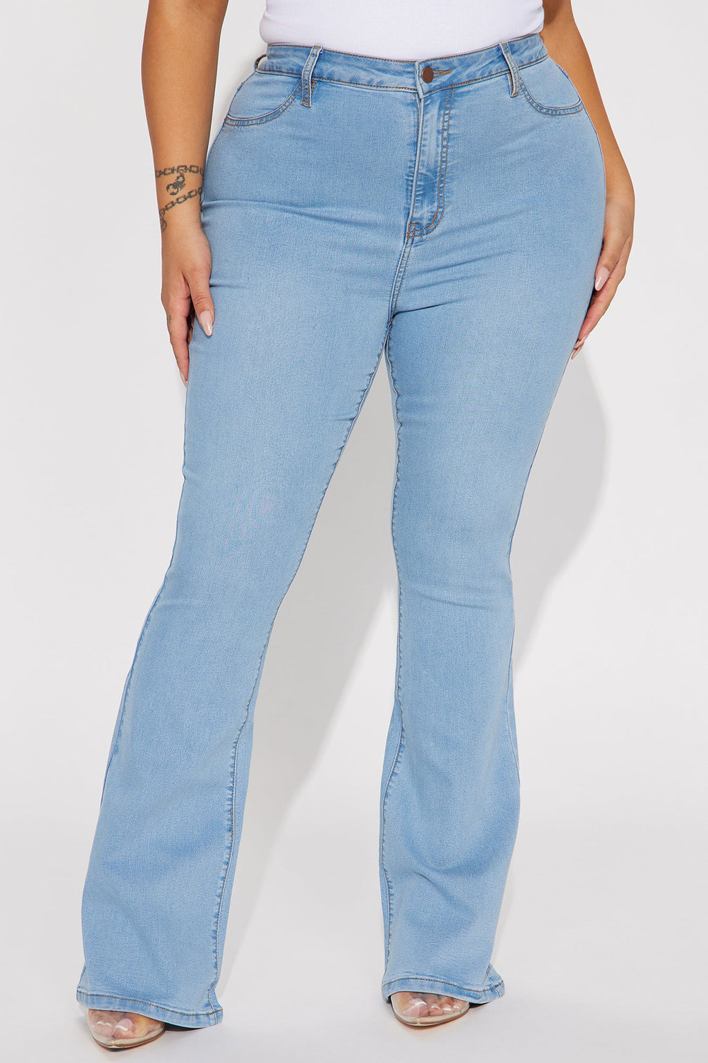Deep In My Soul Flare Jeans - Light Blue Wash