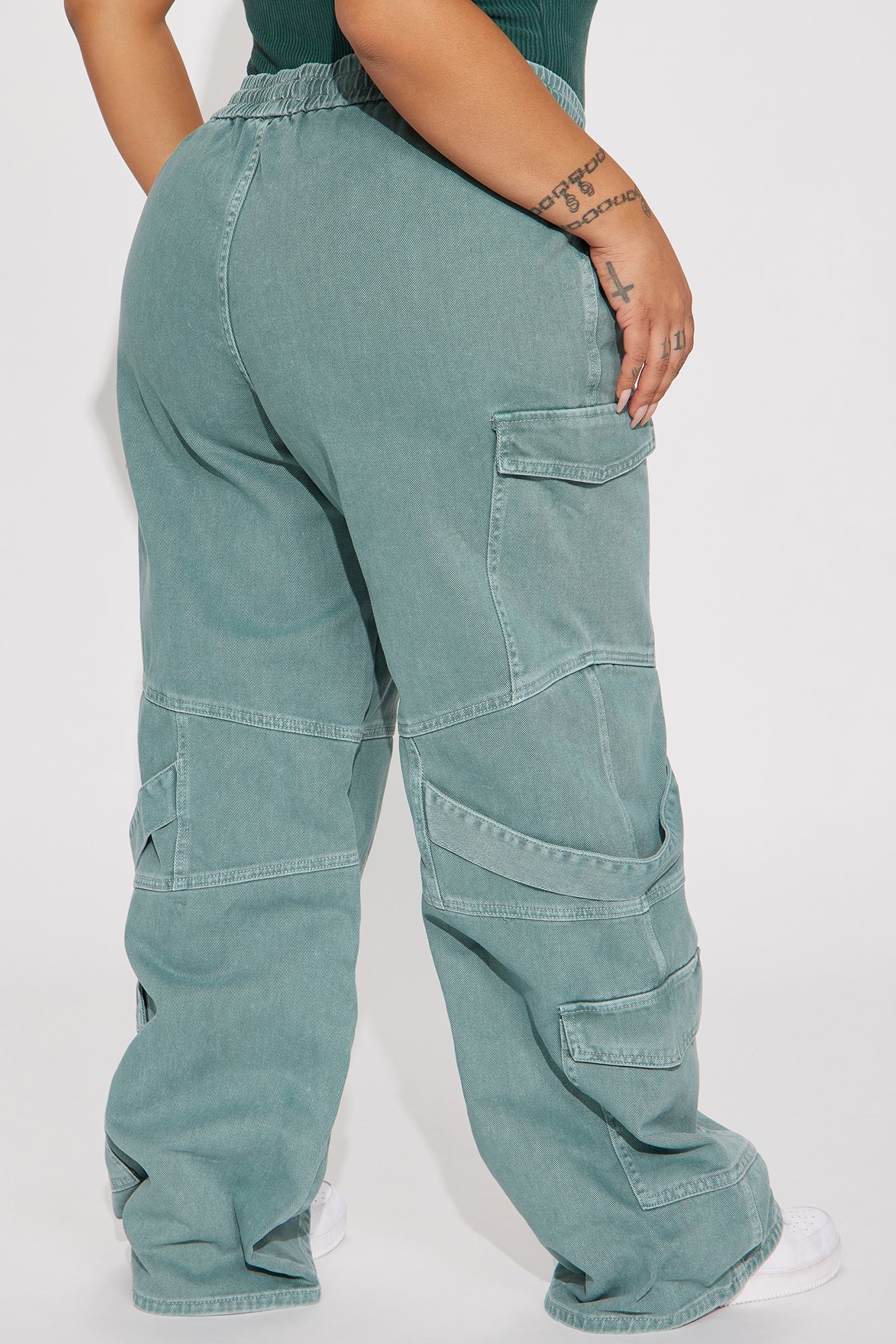 Know What To Do Non Stretch Cargo Jean - Green