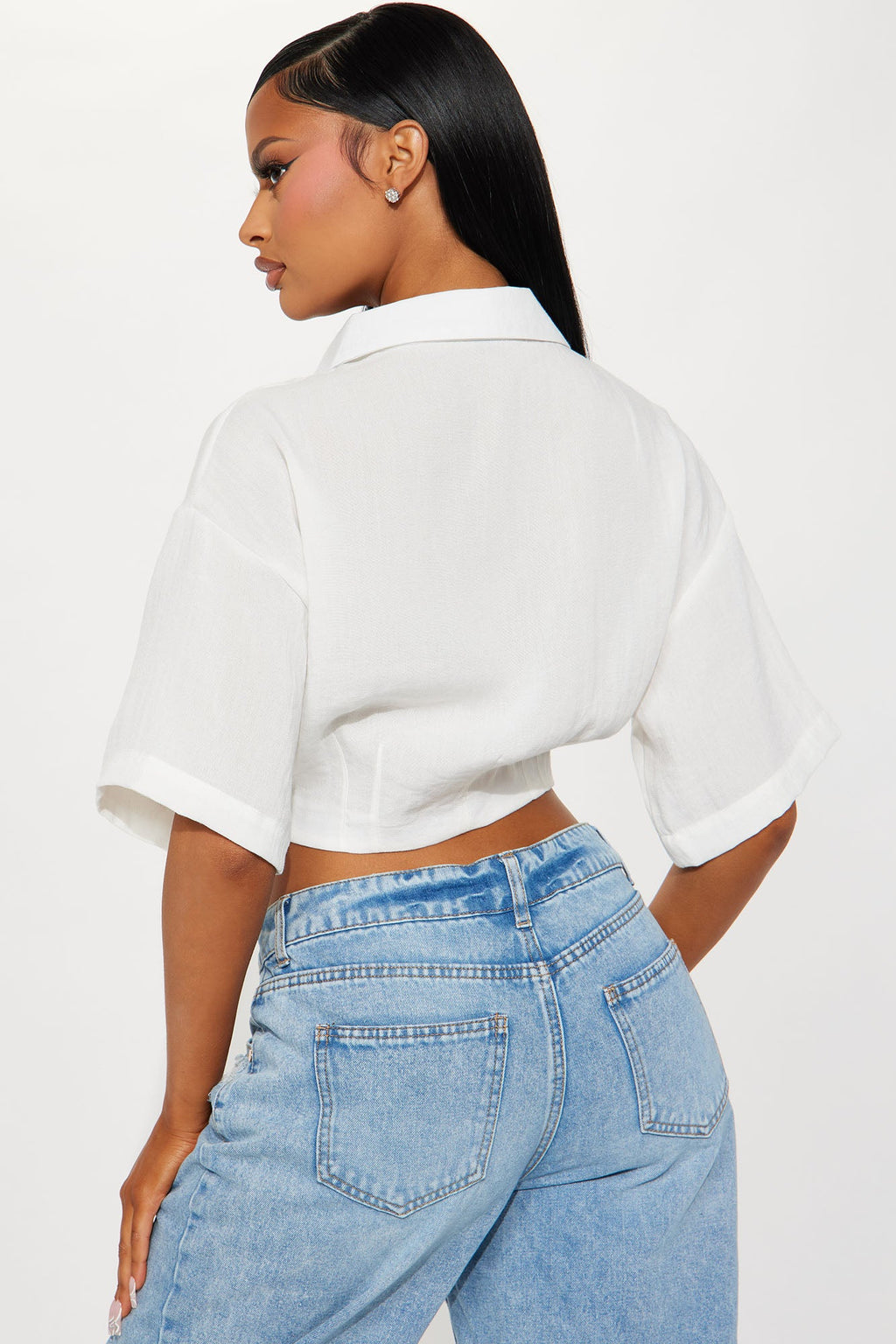 In The Right Zone Linen Top - Ivory