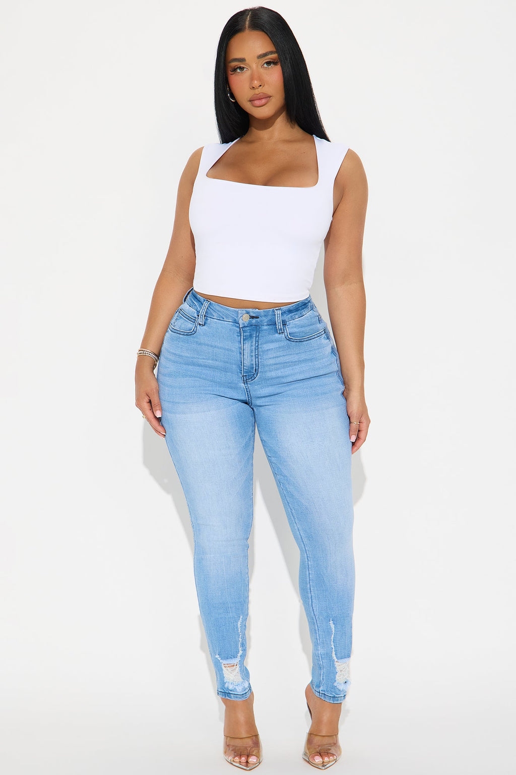 Long Story Short Sculpting Stretch Skinny Jeans - Light Wash