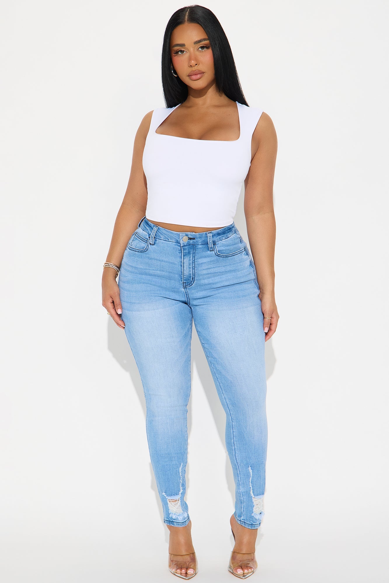 Long Story Short Sculpting Stretch Skinny Jeans - Light Wash