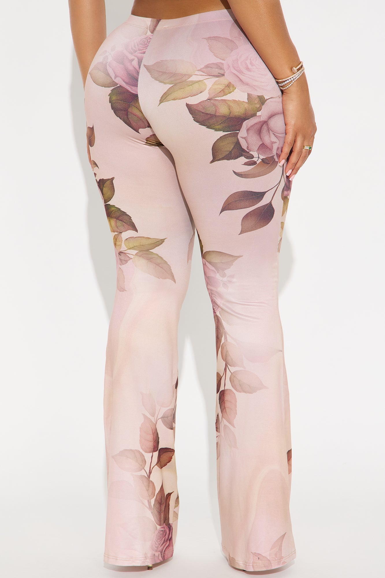 Botanical Cutie Floral Flare Pant - Taupe/combo