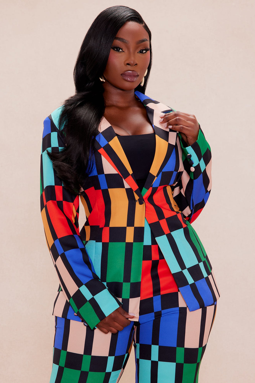 Julia Blazer Suit Set - Multi Color