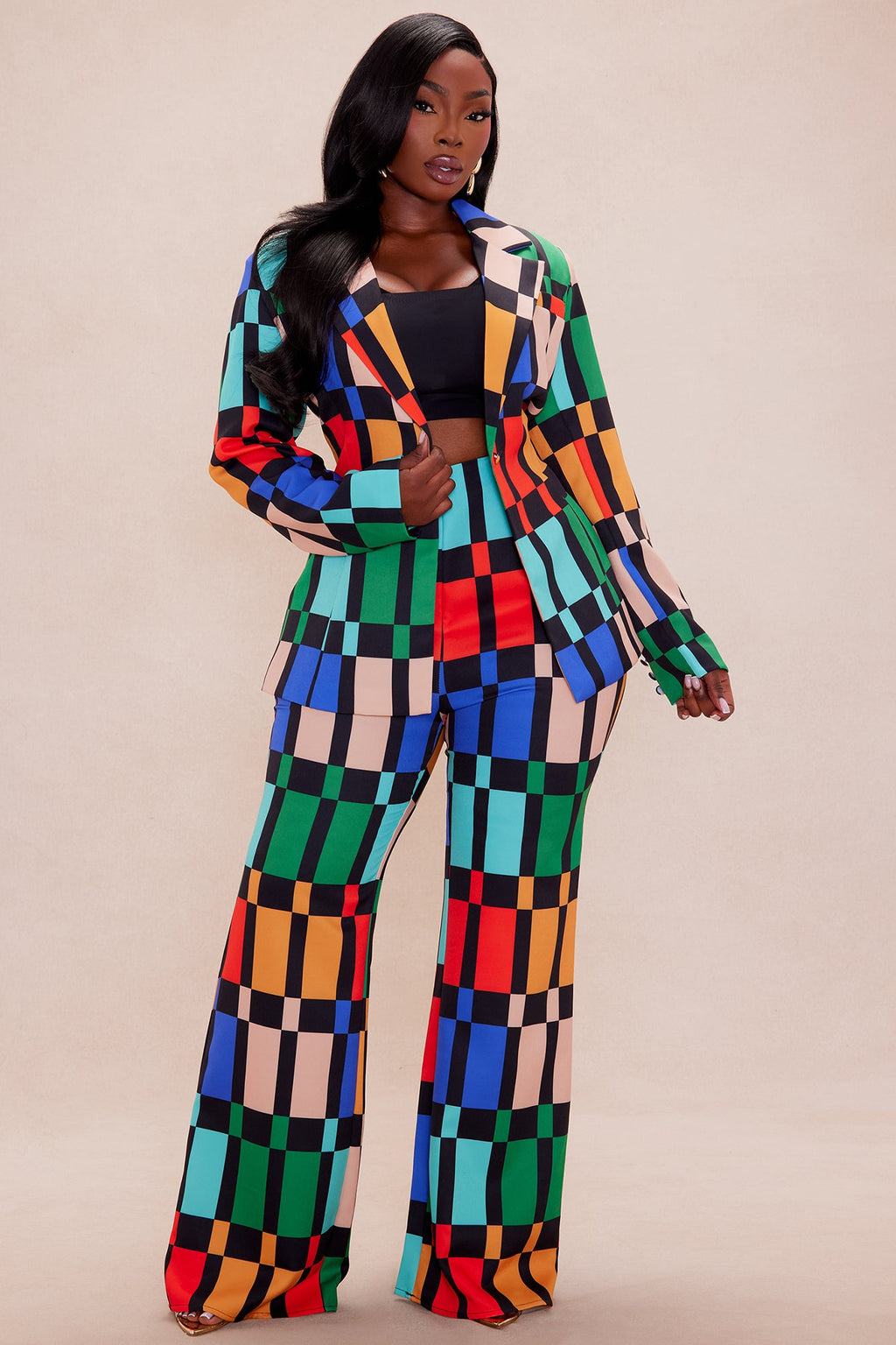 Julia Blazer Suit Set - Multi Color