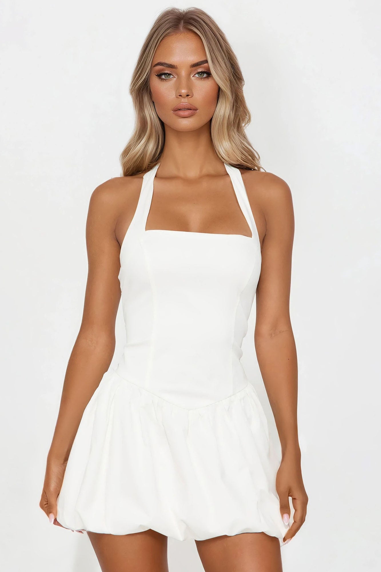 Charlotte Bubble Mini Dress - Off White