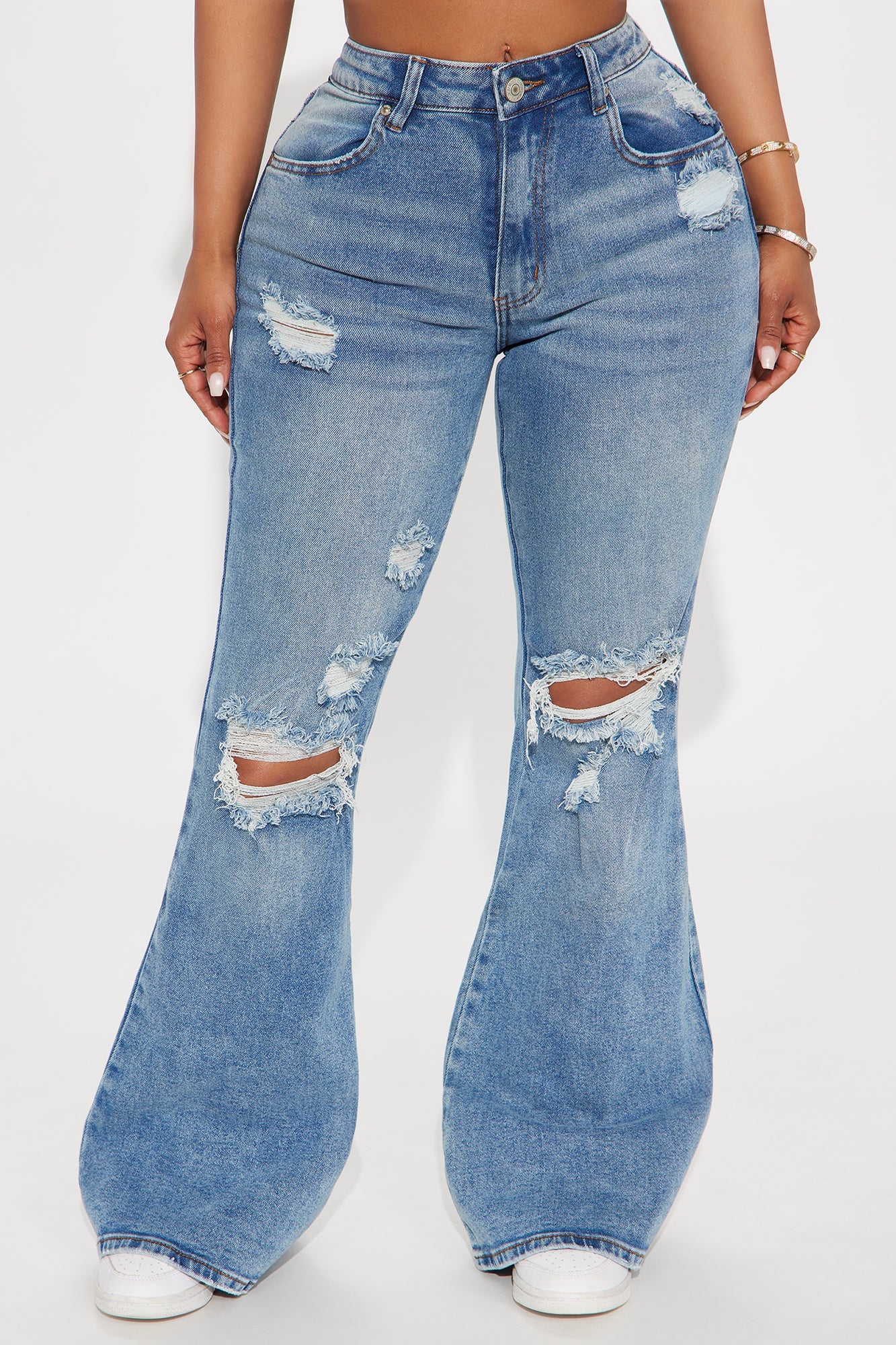 Always First Ripped Flare Jeans - Medium Wash