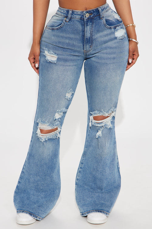 Always First Ripped Flare Jeans - Medium Wash