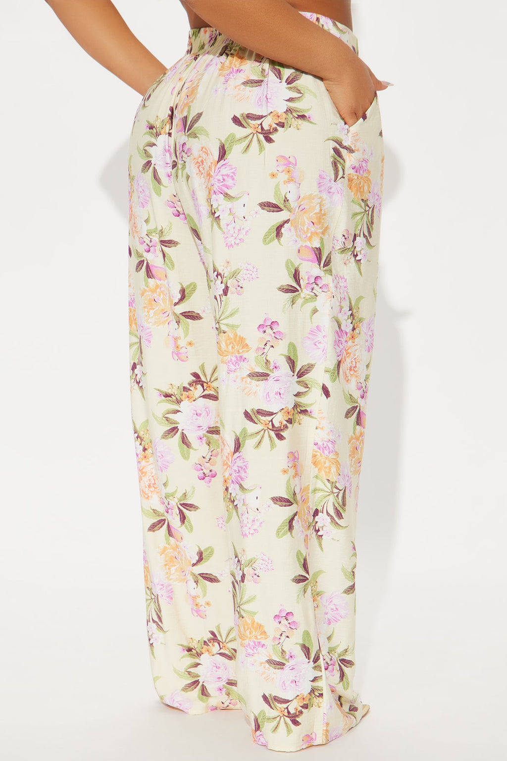 Sydney Floral Wide Leg Linen Pant - Butter Yellow