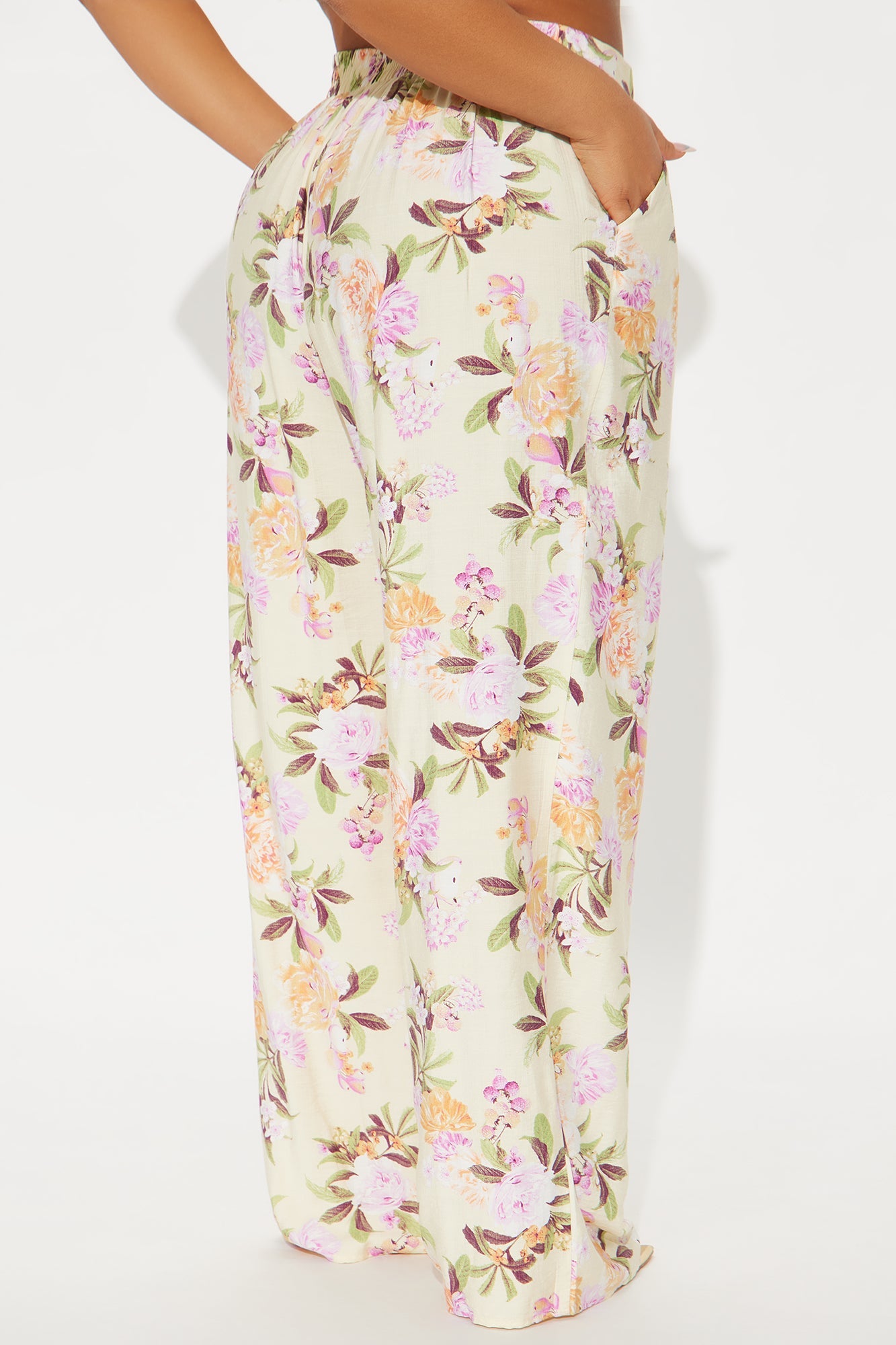 Sydney Floral Wide Leg Linen Pant - Butter Yellow