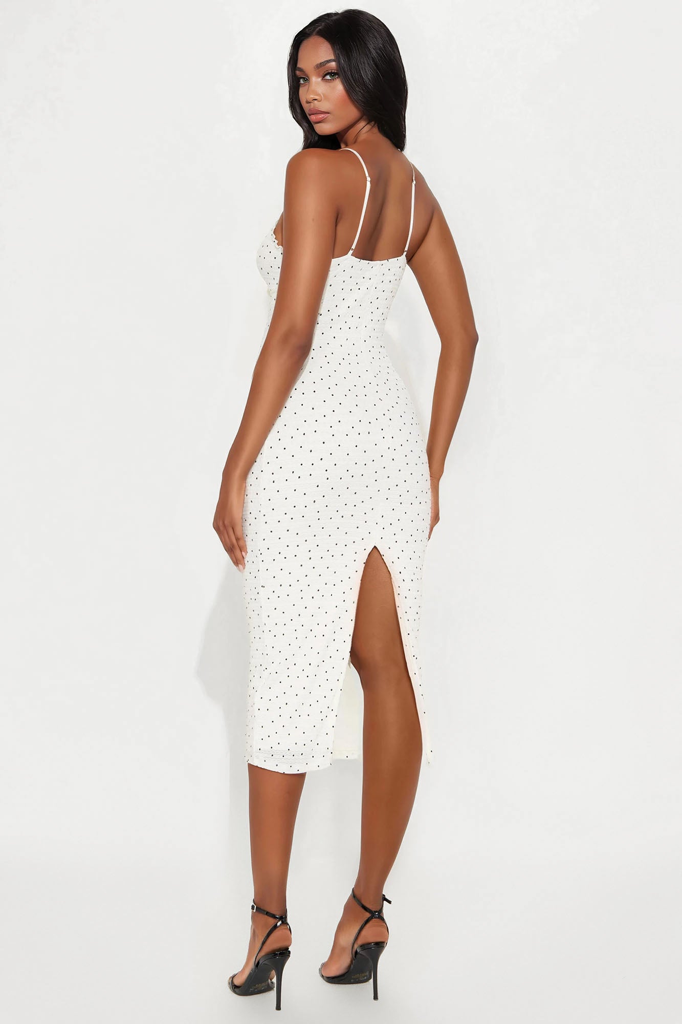 Pure Innocence Polka Dot Midi Dress - Off White/combo