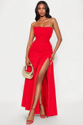 Emma High Slit Gown - Red