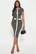 Trending Topic Crochet Midi Dress - Black/combo