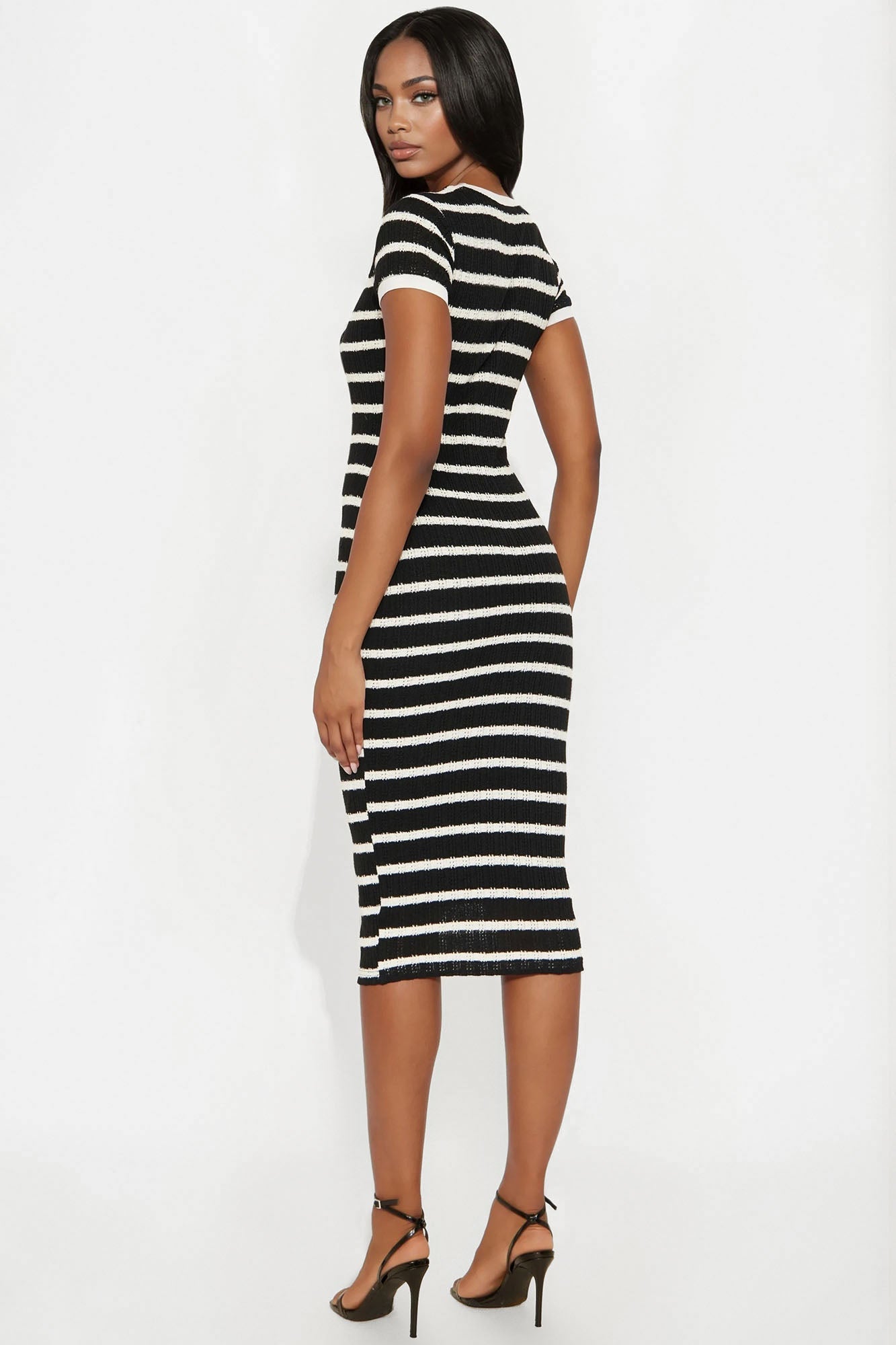 Trending Topic Crochet Midi Dress - Black/combo