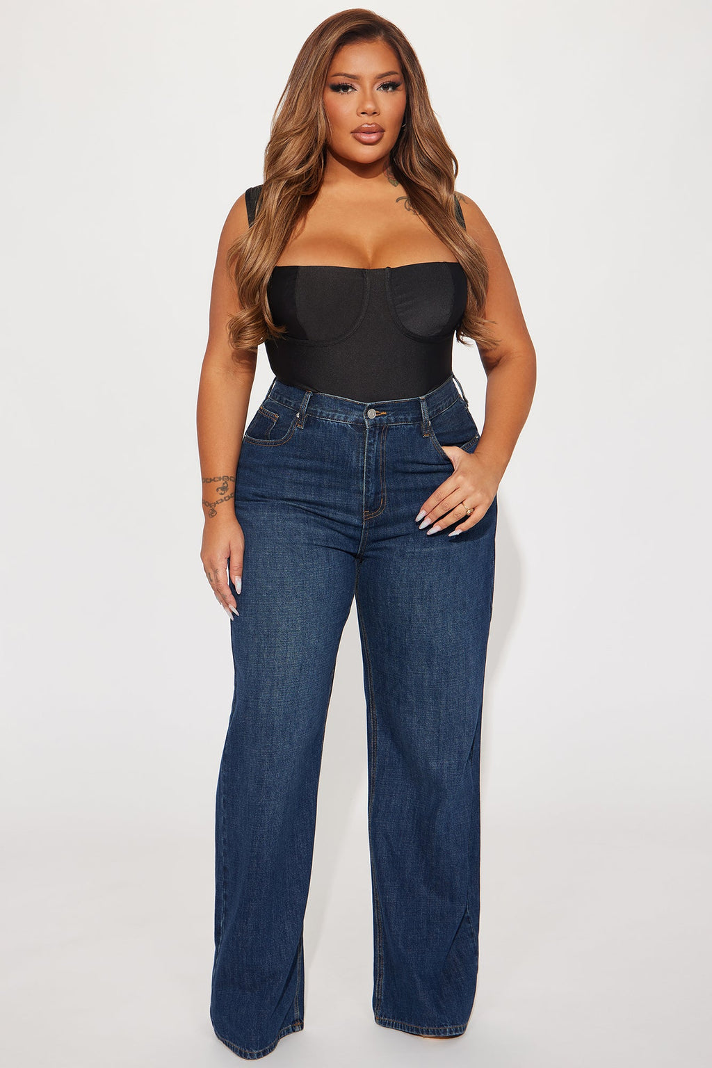 See What I Mean Wide Leg Jeans - Dark Wash