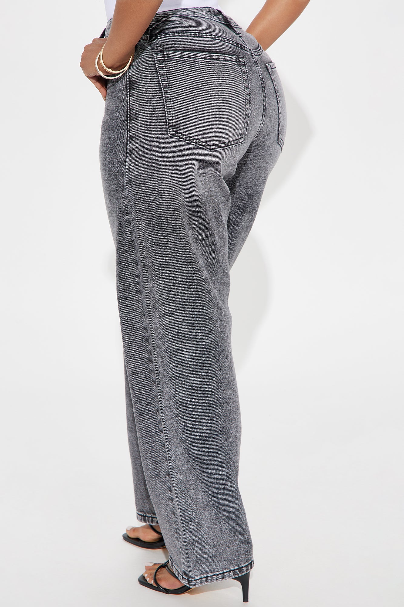 Babette Baggy Barrel Leg Jeans - Grey