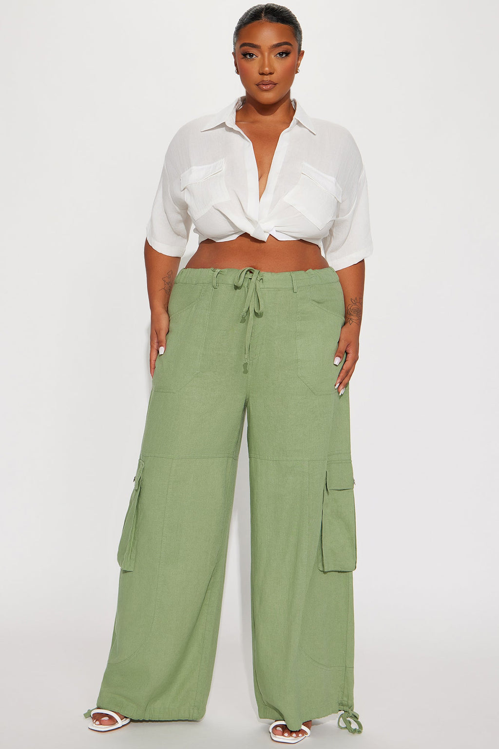 In The Right Zone Linen Top - Ivory