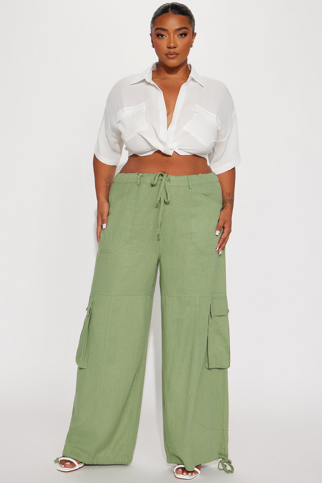 In The Right Zone Linen Top - Ivory