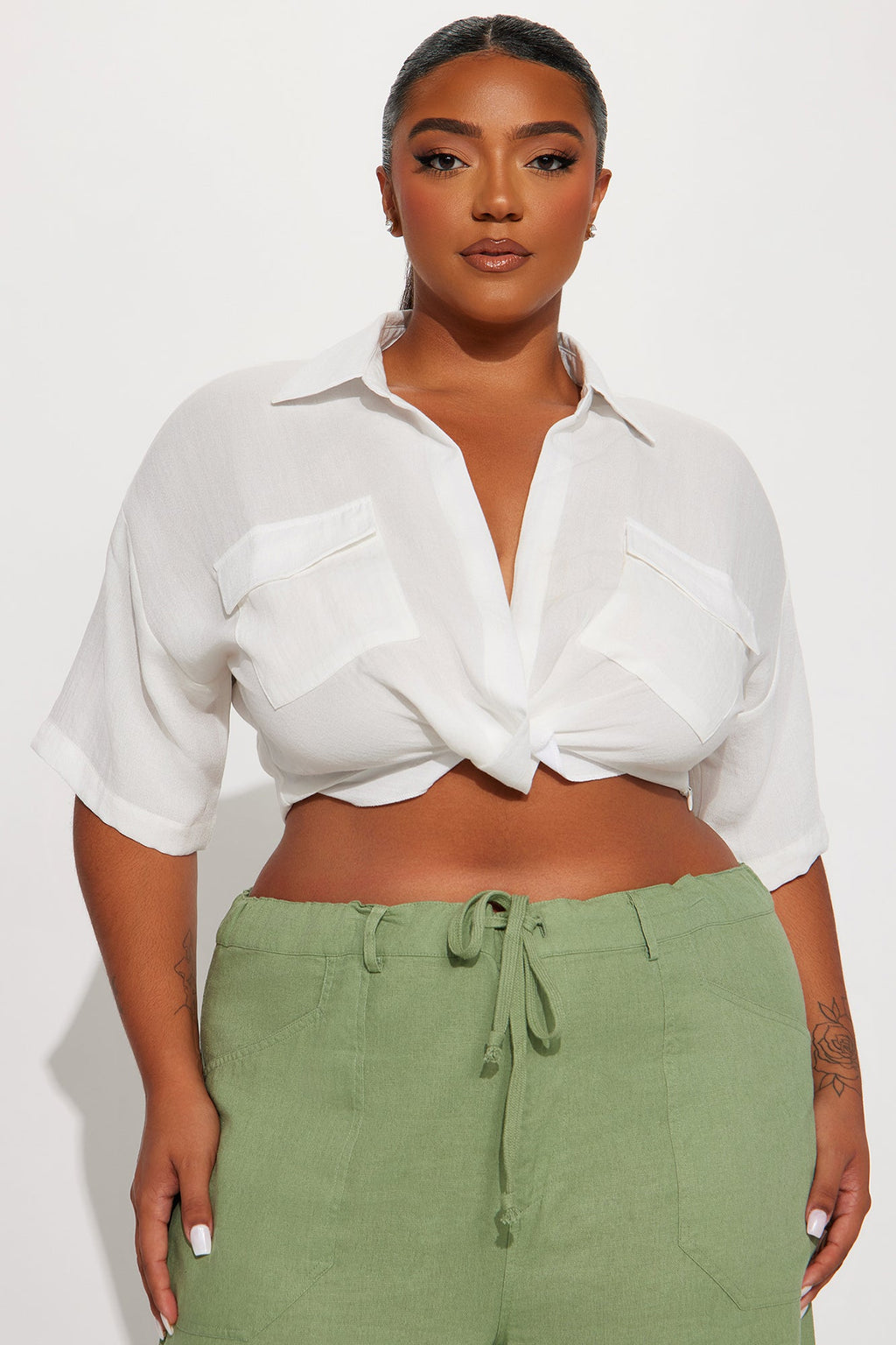 In The Right Zone Linen Top - Ivory