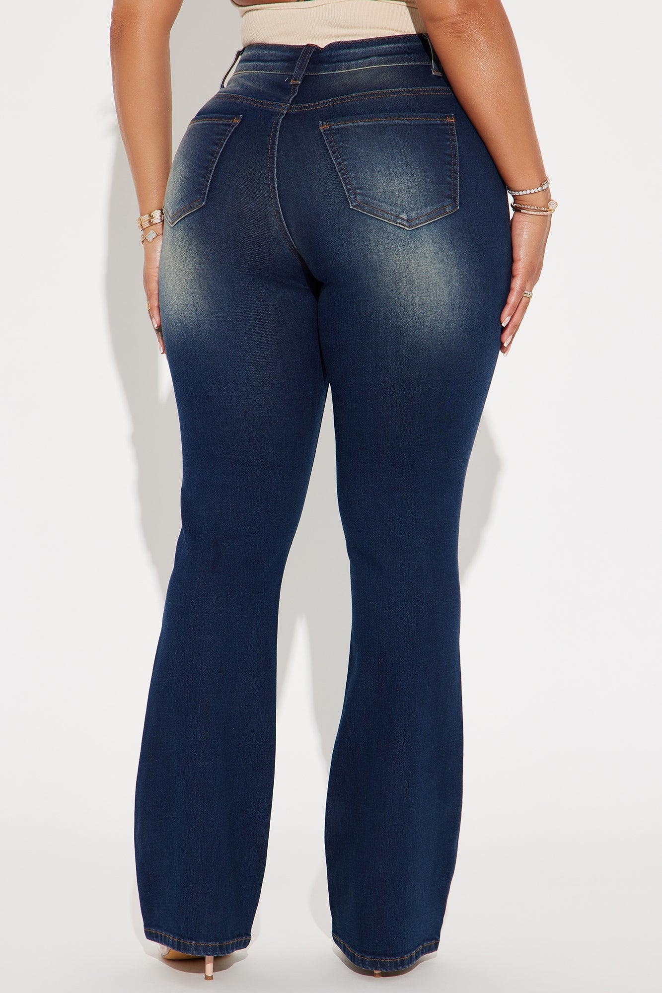 Play By My Rules Stretch Bootcut Jeans - Dark Wash